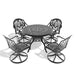5-Piece All-Weather Cast Aluminum Dining Set, Include 4 Swivel Chairs and 39.37' Round Table With Black Frame - DTYStore