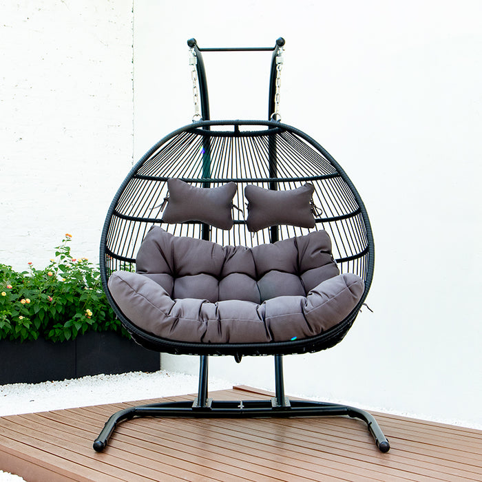 FOLDING DOUBLE SWING CHAIR w/CUSHION - DTYStore