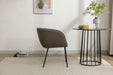 039-Set of 1 Boucle Fabric Dining Chair With Black Metal Legs,Dark Brown - DTYStore