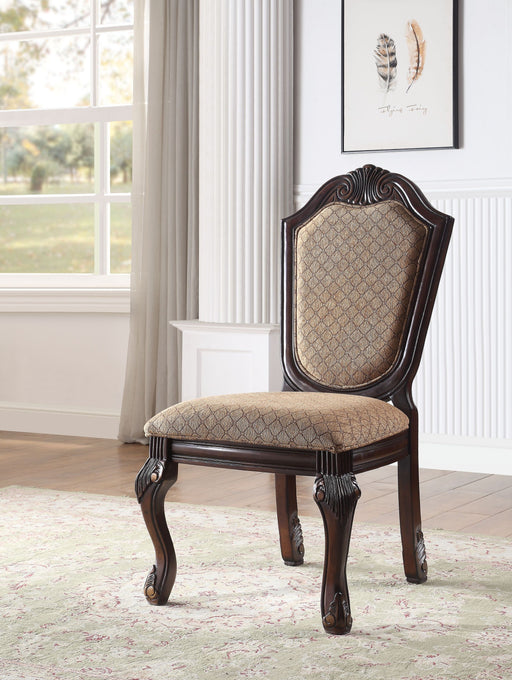 Chateau De Ville Fabric & Espresso Finish Side Chair (Set of 2) - DTYStore