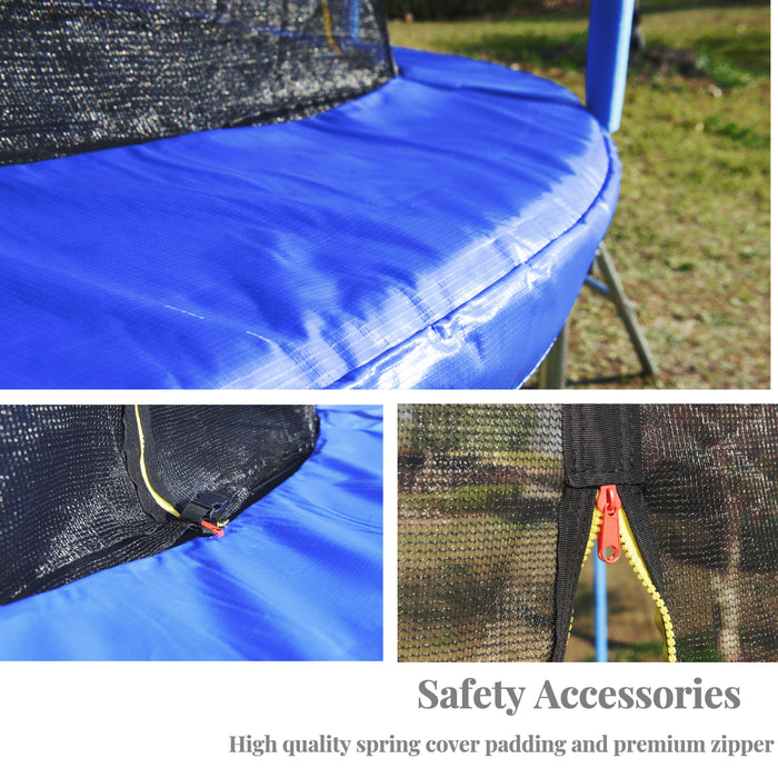 10 FT TRAMPOLINE OUTSIDE SAFETY NET WITH BASKETBALL HOOP - DTYStore