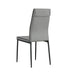 Dining chairs set of 4, Grey modern kitchen chair with metal leg