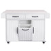 Kitchen Island with Trash Can Storage Cabinet, Kitchen Cart with Drop Leaf, Spice Rack, Towel Rack and Drawer, Rolling Kitchen Island on Wheels with Adjustable Shelf, White - DTYStore