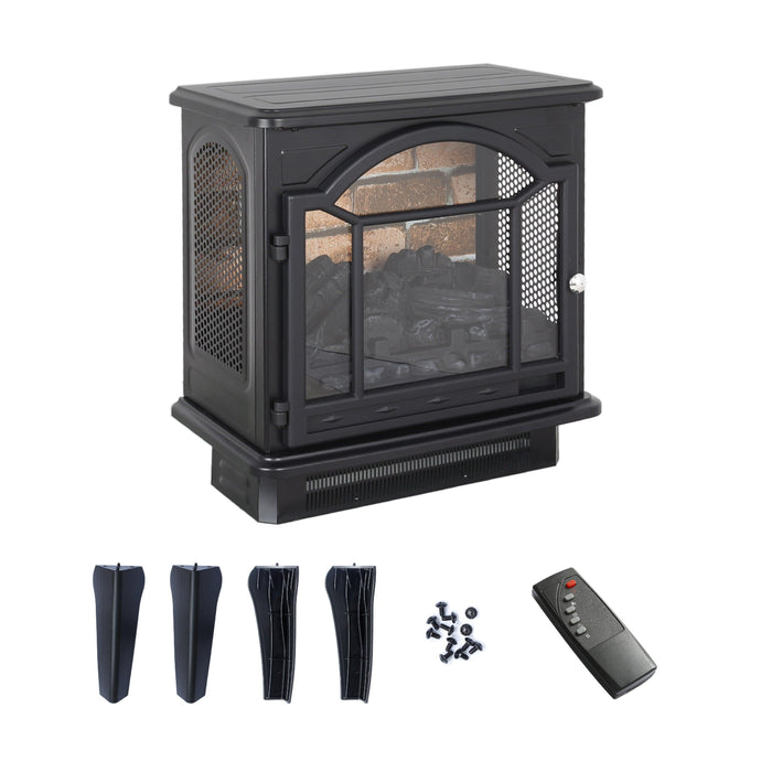 18 Inch 3D Flame Electric Infrared Quartz Fireplace Stove with Remote Control