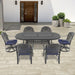 7-Piece All-Weather Cast Aluminum Dining Set, Include 2 Swivel Chairs,4 Dining Chairs and Oval Table With Black Frame - DTYStore