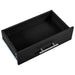 Fluted Kitchen Island with Trash Can Storage Cabinet, Power Outlet, Internal Storage Rack, Rolling Kitchen Islands on 5 Wheels with 3 Drawer, 3 Open Side Racks for 10 Gallon Garbage Bin, Black - DTYStore