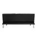 Sofa Bed with Armrest two holders WOOD FRAME, STAINLESS LEG, FUTON BROWN PVC,DARK BROWN