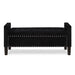 Upholstered Tufted Button Storage Bench with nails trim,Entryway Living Room Soft Padded Seat with Armrest,Bed Bench-Black