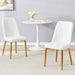 2 modern dining chairs, sleek PU leather backrest, and gold metal legs bring a comfortable home experience to the kitchen, bedroom, and office.W1151P183322 - DTYStore