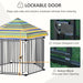 48" x 41" Heavy-Duty Metal Dog Playpen, Outdoor Pet Cage Kennel, Puppy Exercise Fence Barrier with Weather-Resistant Polyester Roof, Locking Door, & Metal Frame - DTYStore