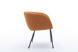 039-Set of 1 Boucle Fabric Dining Chair With Black Metal Legs,Ginger - DTYStore