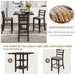 5-Piece Wooden Counter Height Dining Set with Padded Chairs and Storage Shelving