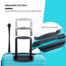 3 Piece Luggage Sets ABS Lightweight Suitcase with Two Hooks, Spinner Wheels, TSA Lock