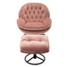 Accent chair TV Chair Living room Chair Pink sofa with Ottoman - DTYStore