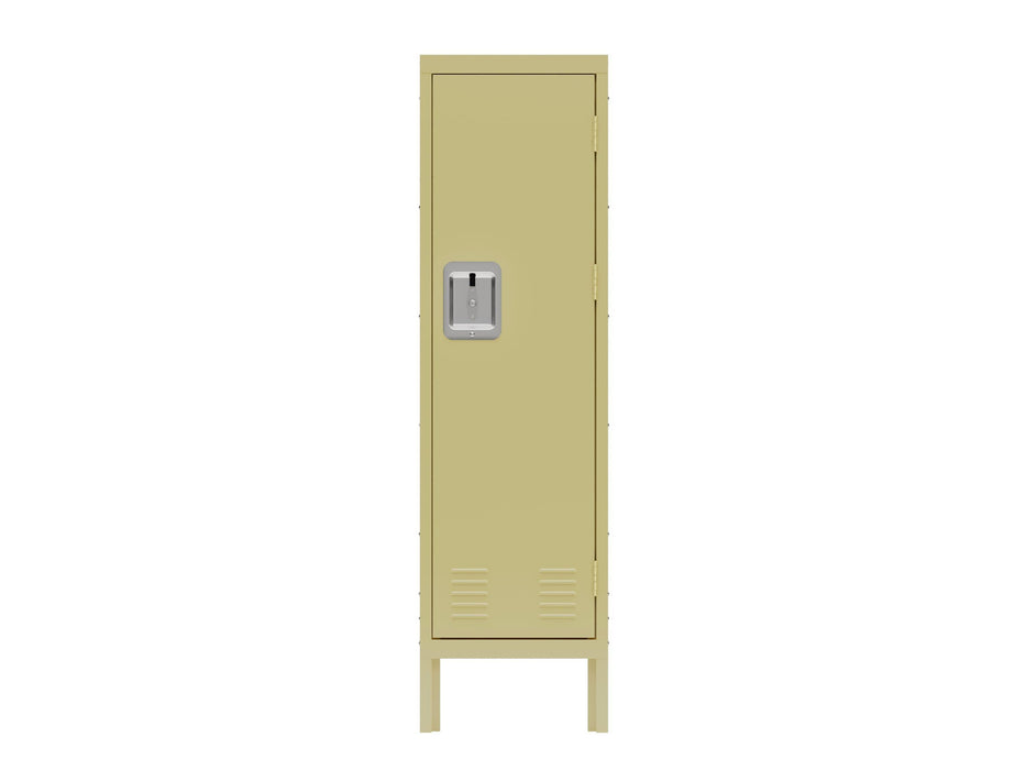 1 Door Tall Single Metal Locker-Retro Style Storage Cabinet--Industrial Furniture--For Living Room/Bedroom/Storage Room/Gym/School--Yellow