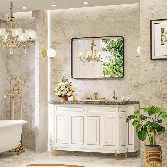 Bathroom Mirror Vanity Mirror for Wall,Aluminum Alloy Framed Wall Mirror Farmhouse,40"Ã—30" - DTYStore