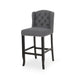 Vienna Contemporary Fabric Tufted Wingback 31 Inch Counter Stools, Set of 2, Charcoal and Dark Brown - DTYStore