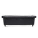 83.46'' Black PU Rolled Arm Chesterfield Three Seater Sofa.