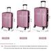 3 Piece Lightweight Luggage Set with TSA Lock, Durable Spinner Wheels and Hooks, Cross Striped