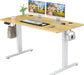 Electric Height Adjustable Standing Desk,Sit to Stand Ergonomic Computer Desk,Yellow,55'' x 24" - DTYStore