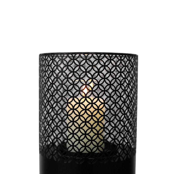 Lantern Column, Set of 2, Decorative Column for Garden in Industrial Design, Lantern for Outdoor and Indoor, Lantern Including Candles, Oriental, 37 1/2+ 29 1/2 in - DTYStore