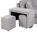 104.5" Pull Out Sleeper Sofa Reversible L-Shape 3 Seat Sectional Couch with Storage Chaise and 2 Stools for Living Room Furniture Set,Gray