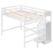 Full Size Loft Bed with Built-in Storage Wardrobe and Staircase, White(Old SKU:SM000527AAK) - DTYStore
