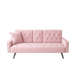 1730 Sofa Bed Armrest with Nail Head Trim with Two Cup Holders 72" Pink Velvet Sofa for Small Spaces