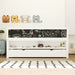 Twin Size Wood Low Loft Bed with Storage Shelves, Blackboard and Trundle, White - DTYStore