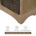 Rustic Storage Cabinet with Two Drawers and Four Classic Rattan Baskets for Living Room