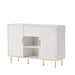 Storage cabinet Wave pattern 2 door With drawers buffets & sideboards for living room, dining room, bedroom , hall, white, 47.2''w x 15.8''d x 33.5''h.