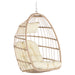 Outdoor Garden Rattan Egg Swing Chair Hanging Chair Wood+Khaki - DTYStore