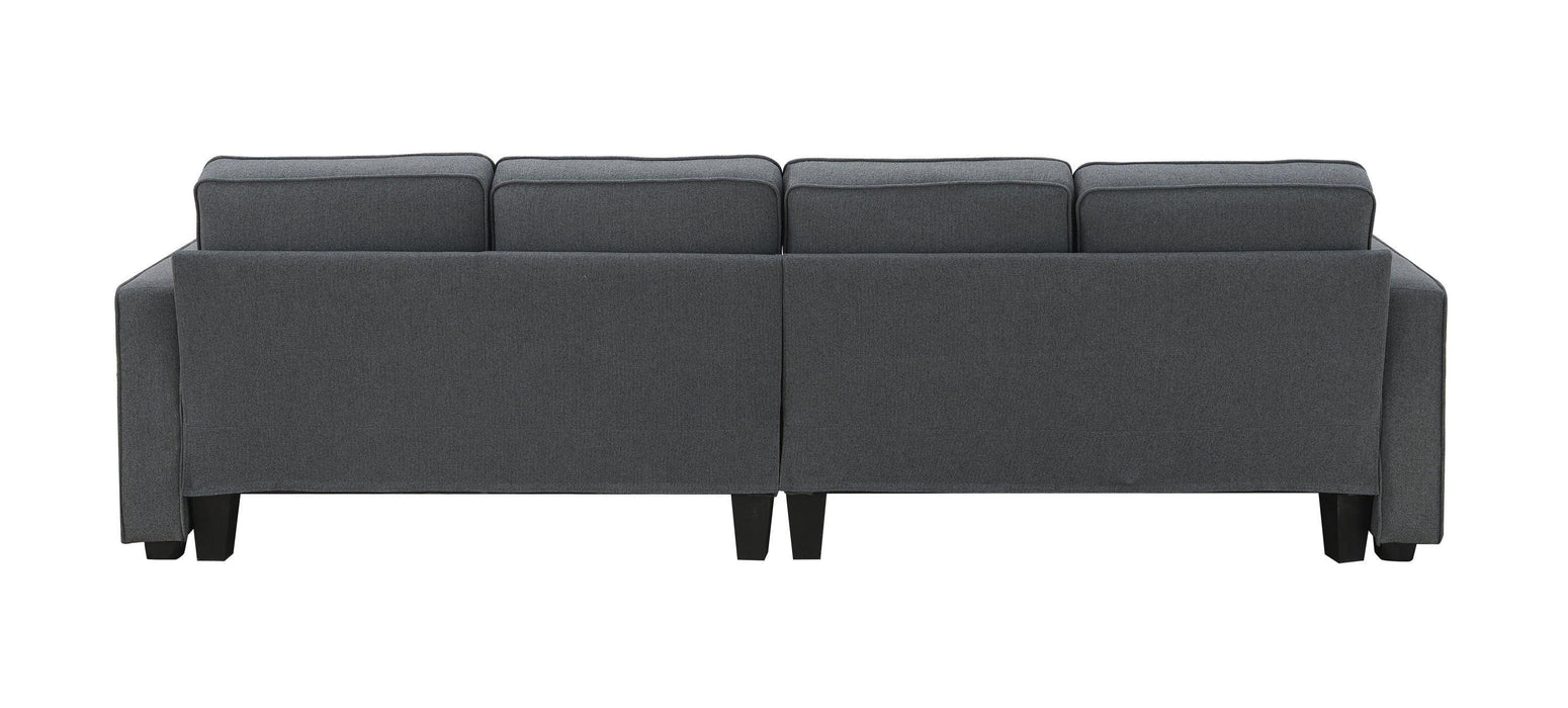 Modern Linen Fabric Sofa with Armrest Pockets and Pillows, Minimalist Style Couch