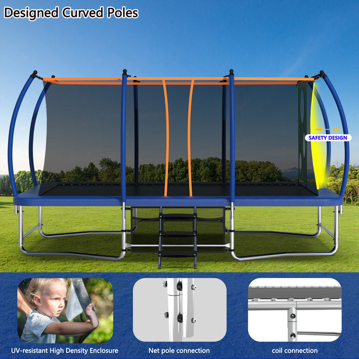 10X16FT Outdoor Square Trampolines for Kids Adults Long Rectangular Tumbling Trampoline - DTYStore