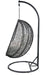 Simona Beige Fabric & Black Wicker Hanging Chair - DTYStore