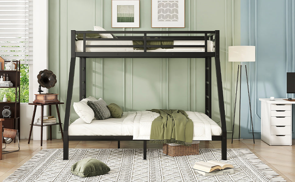 Metal Twin XL over Queen Bunk Bed for Teens and Adults,Space-Saving/Noise Reduced/No Box Spring Needed, Old SKU W1307S00045 - DTYStore