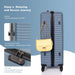 3 Piece Luggage Sets ABS Lightweight Suitcase with Two Hooks, Spinner Wheels, TSA Lock