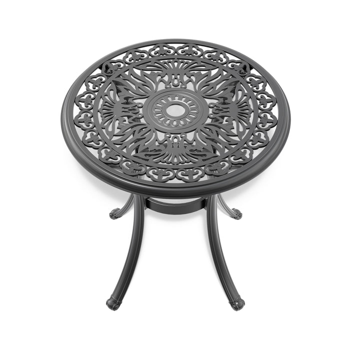 3-Piece Set Of All-Weather Cast Aluminum Dining Furniture Set With Black Frame - DTYStore