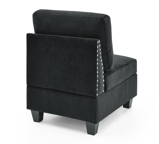 Single Chair for Modular Sectional,Black Velvet (26.5"x31.5"x36") - DTYStore