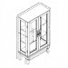 2 Doors Curio Cabinet with Tempered Glass Doors and Mirrored Back Panel, Lighted Display Cabinet for Home and Office