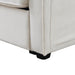 Modern Upholstered Sofa with Console, Cupholders, USB Ports, and 4 Pillows for Living Room - DTYStore