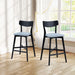 Wooden Bar Chairs Set of 2, Modern Soft Upholstered Kitchen Island Chairs, Counter Height Stool with Backrest,Wooden Frame Chairs with Footrest for Pub,Living Room,Restaurant,Black - DTYStore
