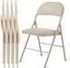 4 Pack Folding Chairs with Leather Padded Cushion Seats & Durable Metal Frame, Comfortable, Foldable, Portable, Commercial Event Seat, Indoor Outdoor for Parties, Home, Office, Kahki - DTYStore