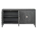 Retro Sideboard Door with Circular Groove Design and Round Metal Door Handle for Entrance, Dining Room, Living Room - DTYStore