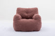 010-Soft Teddy Fabric Tufted Foam Bean Bag Chair With Teddy Fabric Coffee