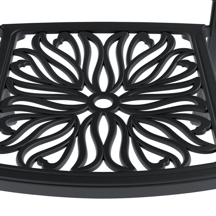 9-Piece All-Weather Cast Aluminum Dining Set, Include 2 Swivel Chairs,6 Dining Chairs and Rectangular Table With Black Frame - DTYStore