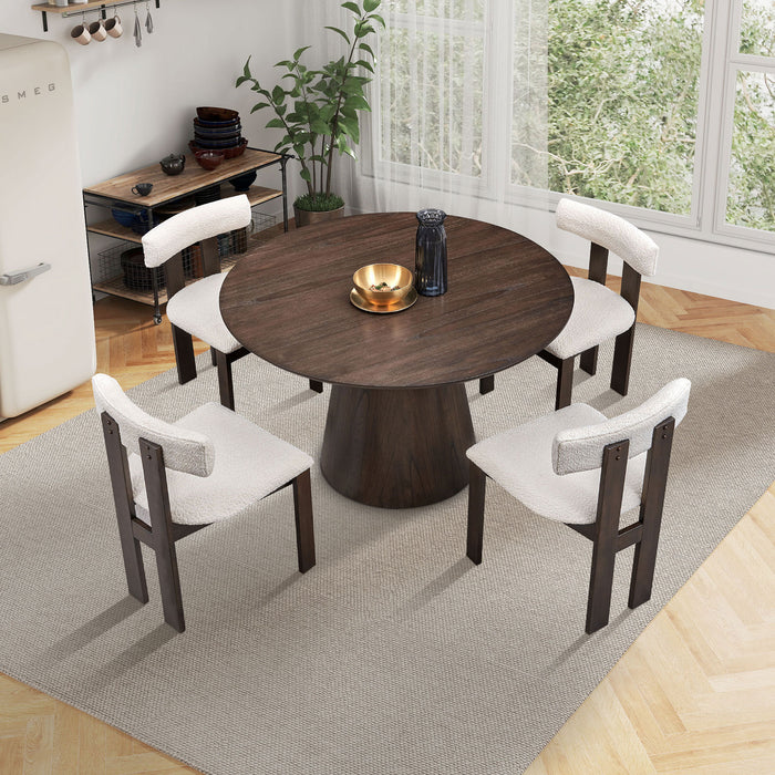 Wooden Dining Chairs Set of 2, Modern Boucle Upholstered Kitchen Side Chairs,Mid Century Modern Kitchen Chairs with Open Back Farmhouse Wooden Side Chairs for Dining Room,Living Room,Restaurant - DTYStore