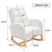 Accent Rocking Chair with Footrest High Back Rubber Wood Rocking Legs Bedroom Living Space 26.77D X 38.36W X 39.76H Inch - DTYStore