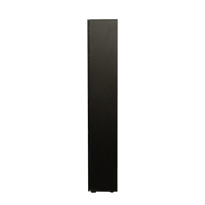 Black side cabinet with aluminum strip lamp,With large storage space