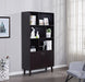 67" Bookcase with Doors, 3-tier Bookshelf, Coffee